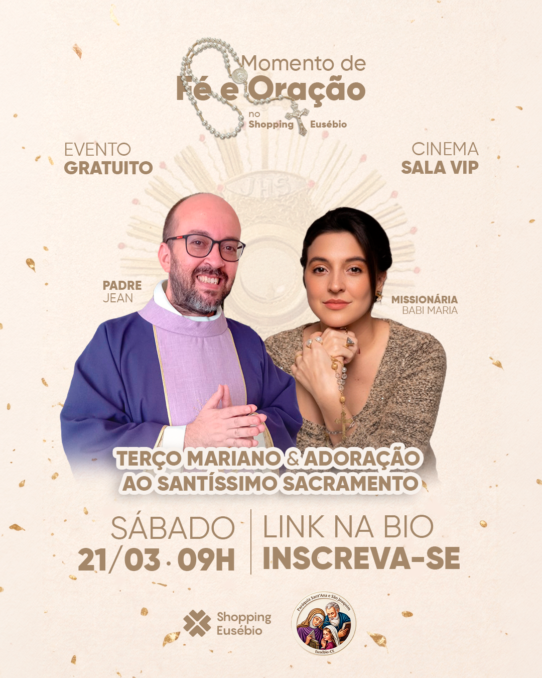 Momento de Fé e Oração | Terço Mariano & Adoração ao Santíssimo Sacramento